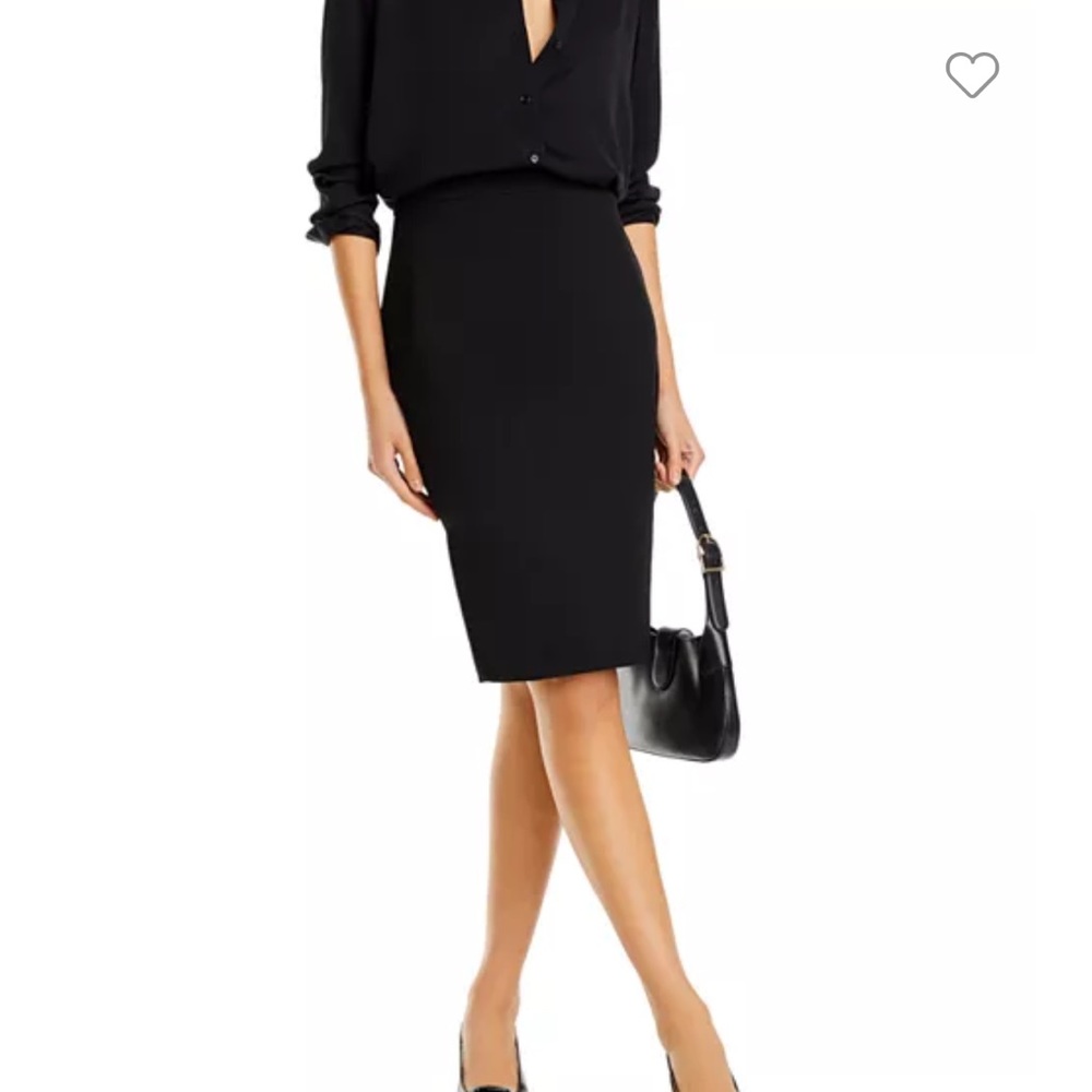 Theory Black Fitted Pencil Skirt